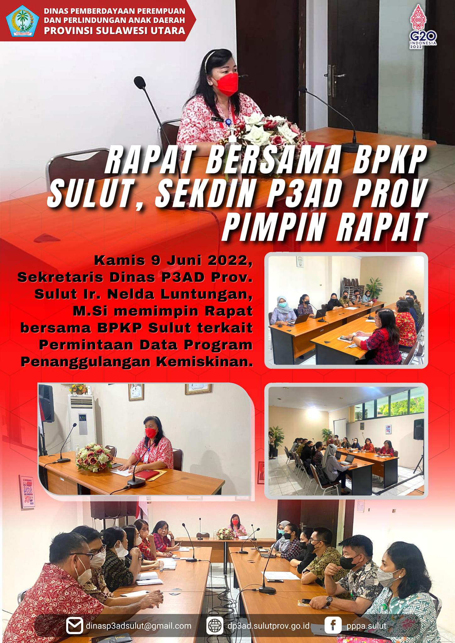 Rapat Bersama BPKp Sulut, Sekdin P3AD Prov. Pimpin Rapat
