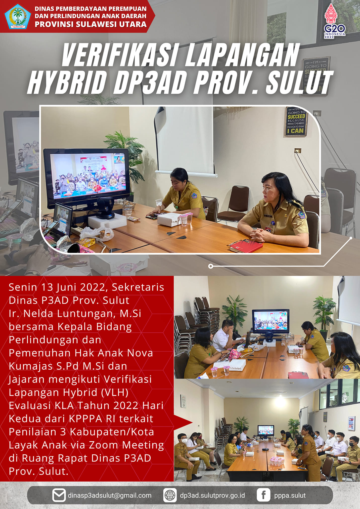 verifikasi Lapangan Hybrid DP3AD Prov. sulut