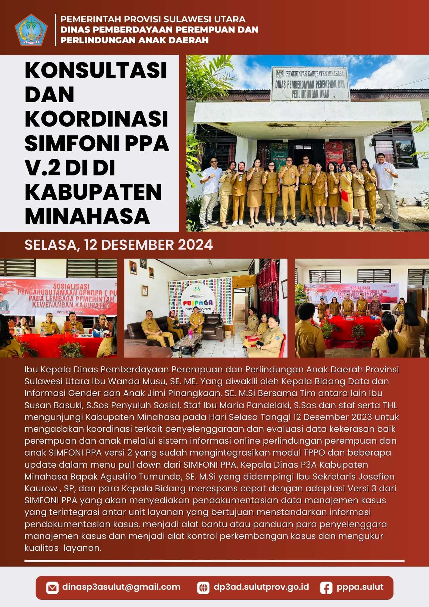 Festival Anak Sinode-Am dan Pertemuan Raya Guru-Guru Sekolah Minggu di GMIM  Kakaskasen Pniel, Dinas Pemberdayaan Perempuan dan Perlindungan Anak  Daerah Provinsi Sulawesi Utara